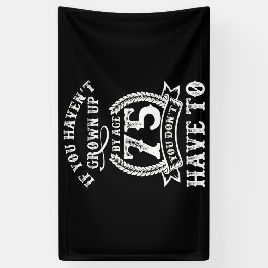 75番目の誕生日のことわざもしあなたが75歳まで成長していない 横断幕 (縦)