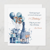 75番目の誕生日カーパーソナライズされたド シーズンカード (正面/裏面)