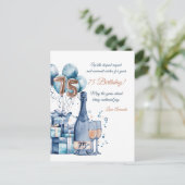 75番目の誕生日カーパーソナライズされたド ポストカード (スタンド正面)