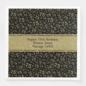 75番目の誕生日クール番号パターン金ゴールド/黒 (正面)