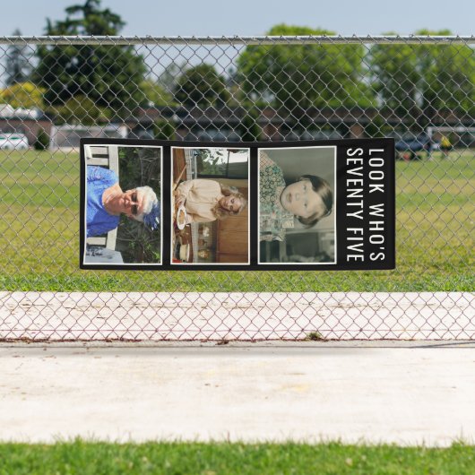 75番目の誕生日フォトバナー 横断幕 (インサイチュ)