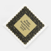 75番目の誕生日番号パターンScallops金ゴールド/黒 (コーナー)