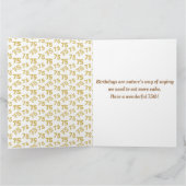 75番目の誕生日金ゴールド番号パターン カード (内部)