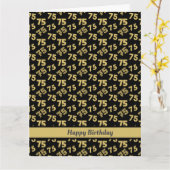 75番目の誕生日金ゴールド番号パターン カード (黄色い花)