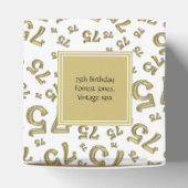 75番目の誕生日金ゴールド/白いコラージュのパターン フェイバーボックス (上部)