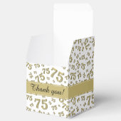 75番目の誕生日金ゴールド/白いコラージュのパターン フェイバーボックス (オープン)