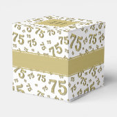 75番目の誕生日金ゴールド/白いコラージュのパターン フェイバーボックス (裏面サイド)