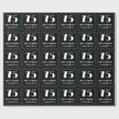 75番目の誕生日-アールデコは「75」、名前 ラッピングペーパー (フラット)