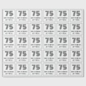 75番目の誕生日:インスパイアアールデコスタイル「75」 +名前 ラッピングペーパー (フラット)