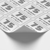 75番目の誕生日:インスパイアアールデコスタイル「75」 +名前 ラッピングペーパー (角)