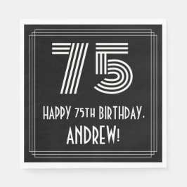 75番目の誕生日:インスパイアアールデコ検索"75" +名前 スタンダードランチョンナプキン