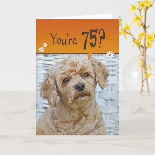 75番目の誕生日 カード (黄色い花)