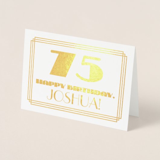 75番目の誕生日、名前+アールデコインスパイアの外観「75」 箔カード (正面)