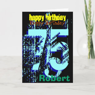 75番目パーソナライズされたの誕生日の男性用グリーティングカード カード