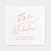 75素晴らしい75thバースデーパーティーバラ金ゴールド 箔ナプキン (正面)