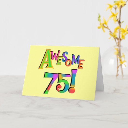 75素晴らし誕生日Tシャツとギフト カード (黄色い花)