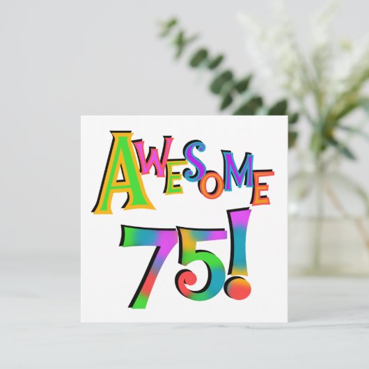 75素晴らし誕生日Tシャツとギフト カード (スタンド正面)