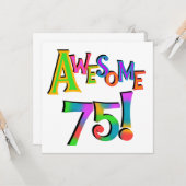 75素晴らし誕生日Tシャツとギフト カード (正面/裏面インサイチュ)