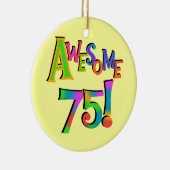 75素晴らし誕生日Tシャツとギフト セラミックオーナメント (右)