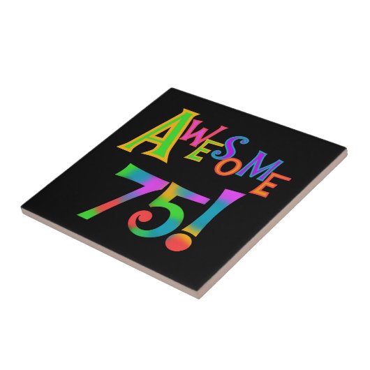 75素晴らし誕生日Tシャツとギフト タイル (側面)