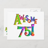 75素晴らし誕生日Tシャツとギフト ポストカード (正面/裏面)
