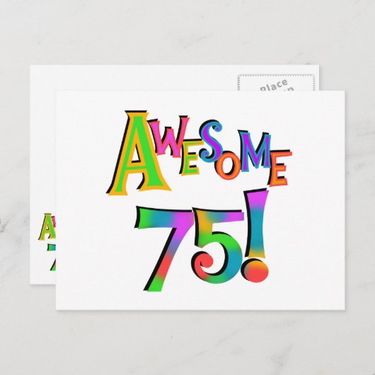 75素晴らし誕生日Tシャツとギフト ポストカード (正面/裏面)