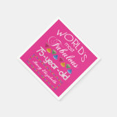 75誕生日で最も素晴らしいカラフル宝石ピンク スタンダードカクテルナプキン (角)