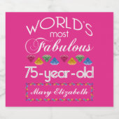 75誕生日で最も素晴らしいカラフル宝石ピンク ビールラベル (シングルラベル)