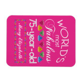 75誕生日で最も素晴らしいカラフル宝石ピンク マグネット (横)