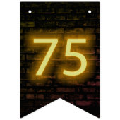 75誕生日のネオンサインオンブリック バンティングフラッグ (第1の旗)