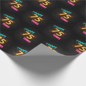 75誕生日のネオンサインオンブリック ラッピングペーパー (角)