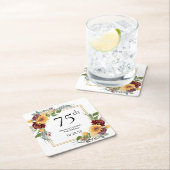 75誕生日ひまわり スクエアペーパーコースター (インサイチュ)