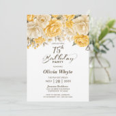 75誕生日イエローローズフローラパーティー 招待状 (スタンド正面)