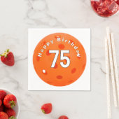 75誕生日オレンジピックボール スタンダードカクテルナプキン (インサイチュ)