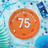 75誕生日オレンジピックボール ペーパープレート (パーティー)