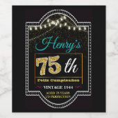 75誕生日カスタムワインラベル、応援75年 ワインラベル (シングルラベル)