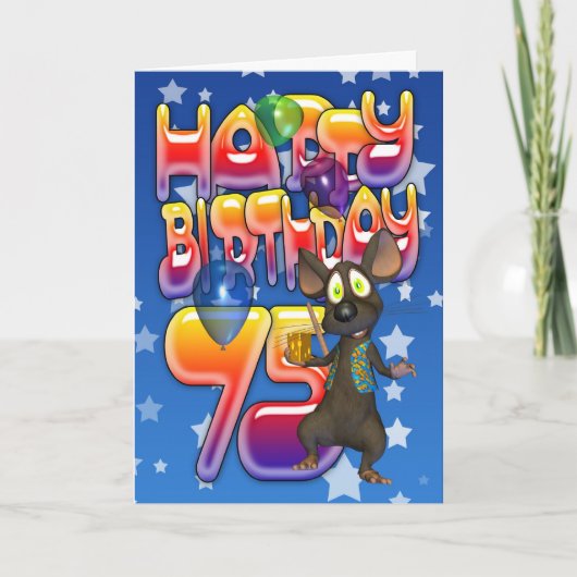 75誕生日カード可愛いマウス カード (正面)