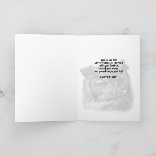 75誕生日カード(角素晴らしフクロウ付) カード (内部)