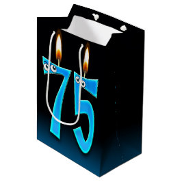 75誕生日キャンドルミディアム抱き枕 ミディアムペーパーバッグ