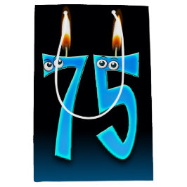 75誕生日キャンドルミディアム抱き枕 ミディアムペーパーバッグ