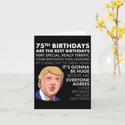 75誕生日ギフトトランプおもしろい引用文シャ男性へツ カード (黄色い花)