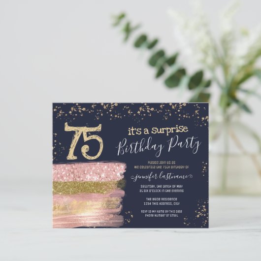 75誕生日グリッターケーキサプライズ予算 (スタンド正面)