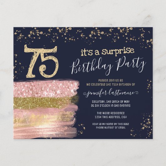 75誕生日グリッターケーキサプライズ予算 (正面)