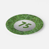 75誕生日ゴルフボールオングラス紙プレート ペーパープレート (アングル)