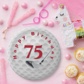 75誕生日ゴルフボールデザイン紙プレート ペーパープレート (パーティー)