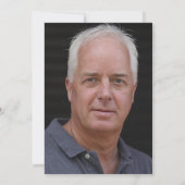 75誕生日サプライズネイビーブルー金ゴールドバルーン 招待状 (裏面)