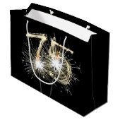 75誕生日スパークラーズオンブラックラージ抱き枕 ラージペーパーバッグ (裏面アングル)