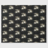 75誕生日スパークラーズオンブラック ラッピングペーパー (フラット)