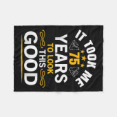 75誕生日デザインは私75歳の誕生日を取った フリースブランケット (正面(横))