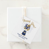 75誕生日ネイビーブルーバルーンケーキありがとう フェイバータグ (インサイチュ)